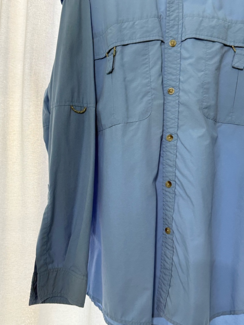 Columbia Light Blue Long Sleeve Button-Up Outdoor Shirt - Picture 3 of 8